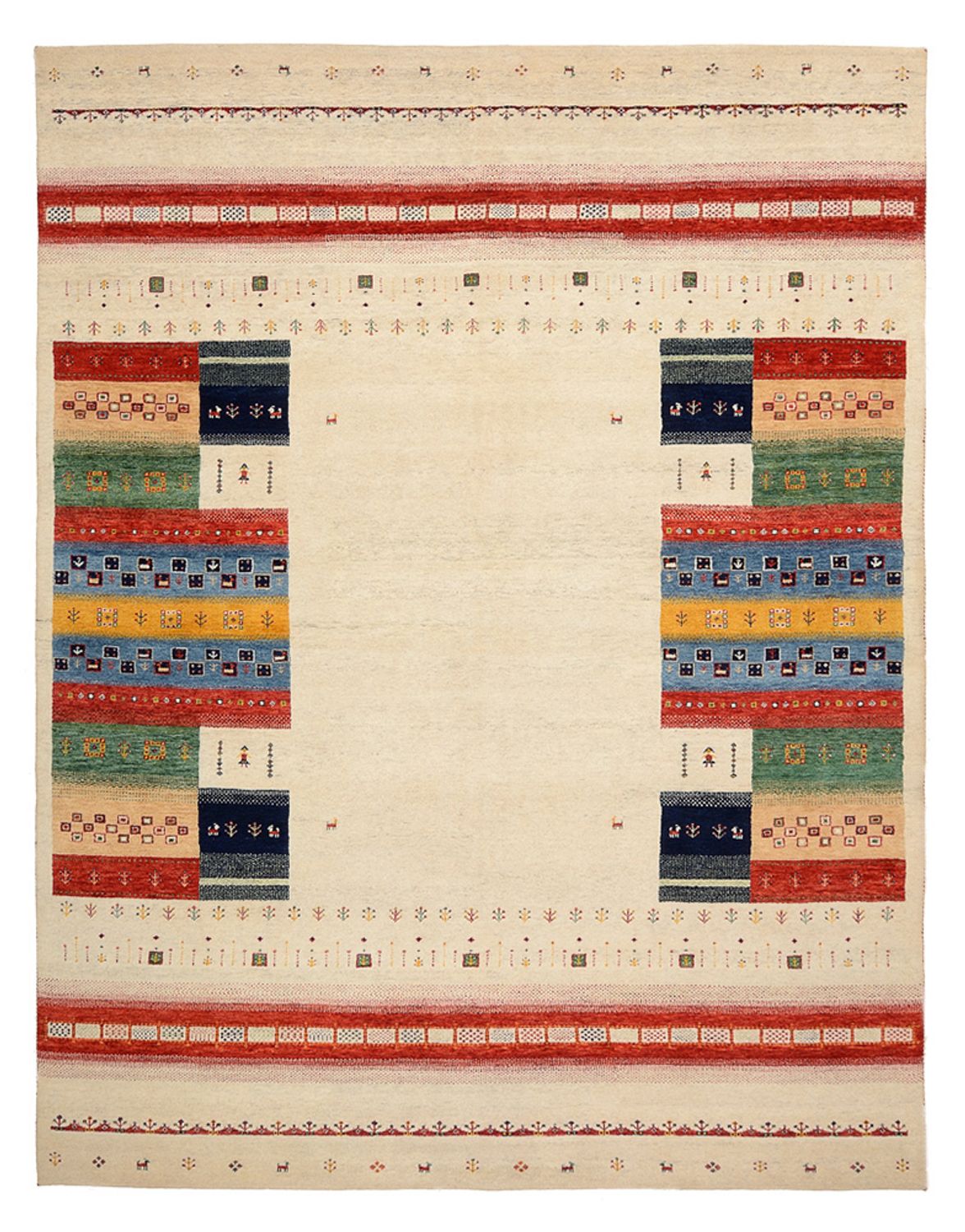 Gabbeh Teppich - Loribaft Indus - 308 x 246 cm - hellbeige