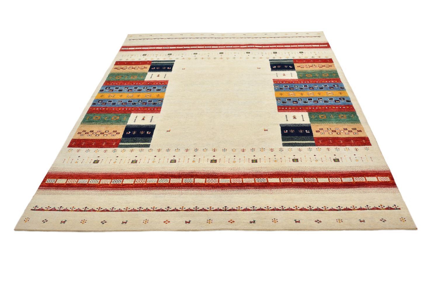 Gabbeh Teppich - Loribaft Indus - 308 x 246 cm - hellbeige