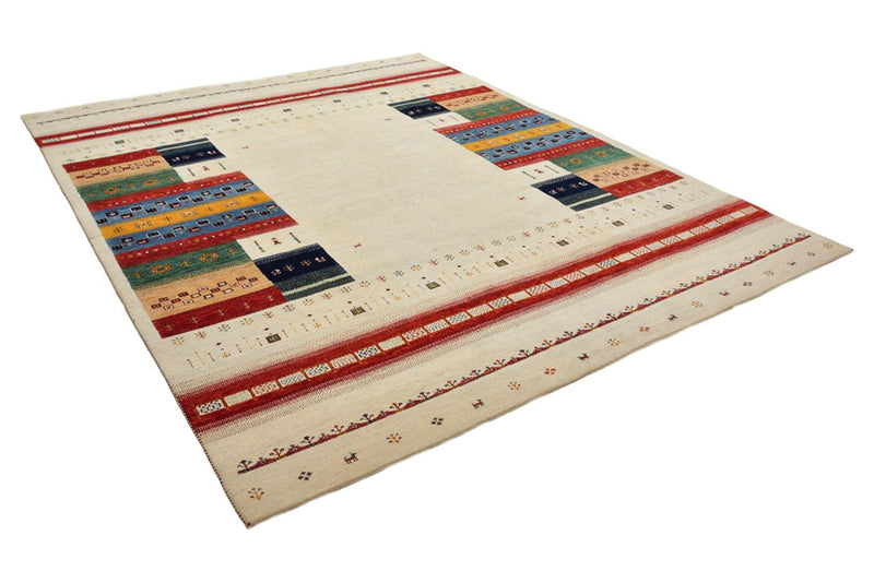 Gabbeh Teppich - Loribaft Indus - 308 x 246 cm - hellbeige