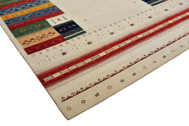 Gabbeh Teppich - Loribaft Indus - 308 x 246 cm - hellbeige