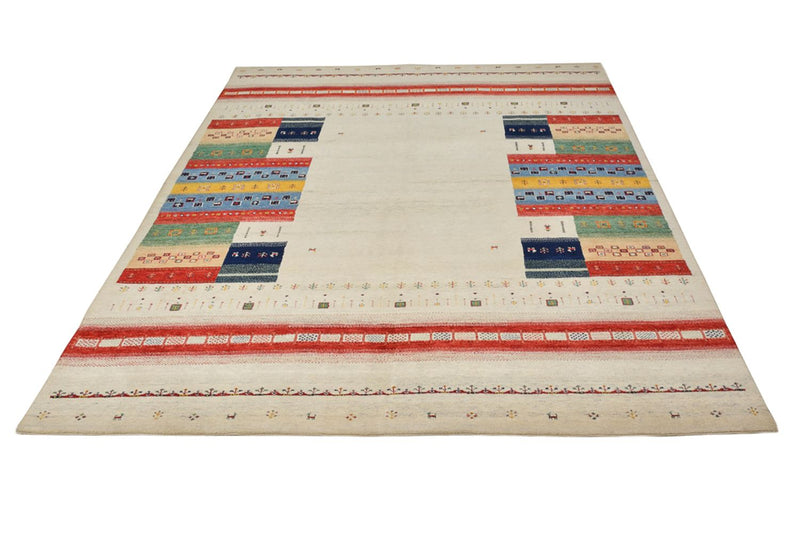 Gabbeh Teppich - Loribaft Indus - 308 x 246 cm - hellbeige
