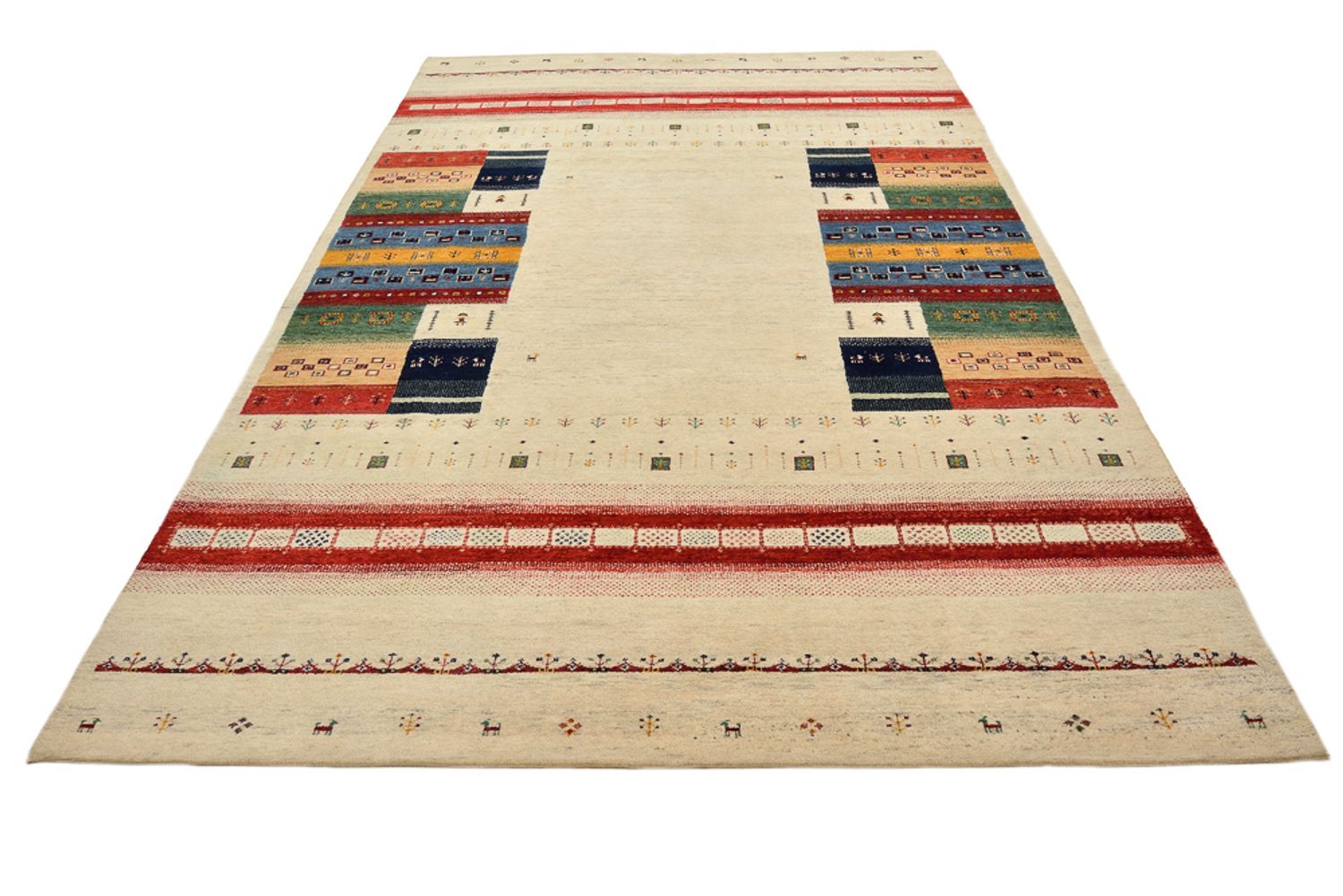 Gabbeh Teppich - Loribaft Indus - 303 x 205 cm - hellbeige