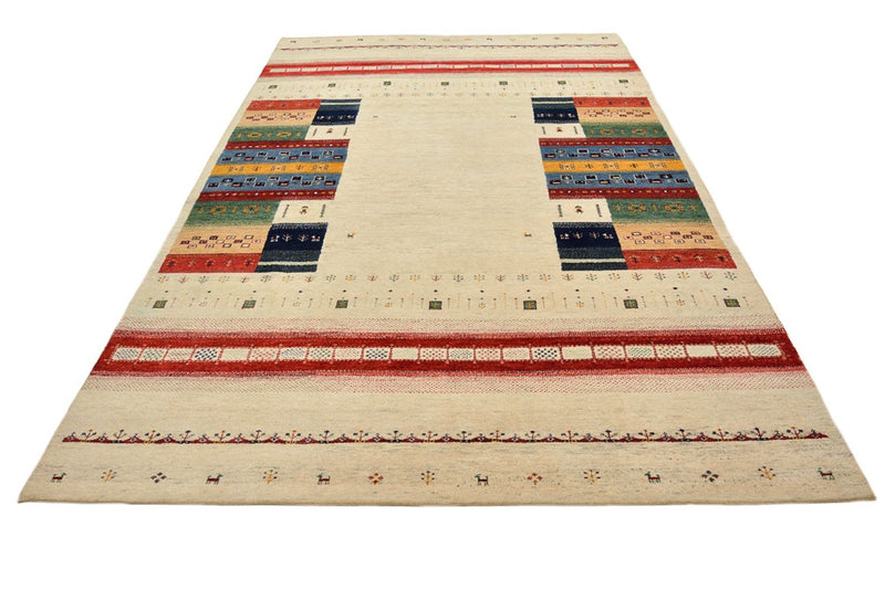 Gabbeh Teppich - Loribaft Indus - 303 x 205 cm - hellbeige