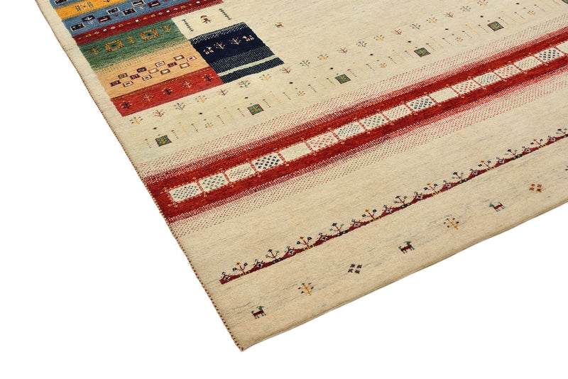 Gabbeh Teppich - Loribaft Indus - 303 x 205 cm - hellbeige