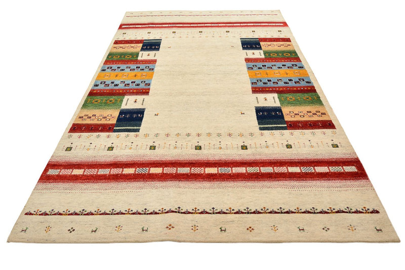 Gabbeh Teppich - Loribaft Indus - 305 x 198 cm - hellbeige