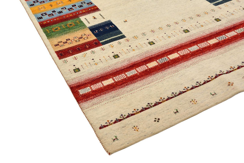Gabbeh Teppich - Loribaft Indus - 305 x 198 cm - hellbeige
