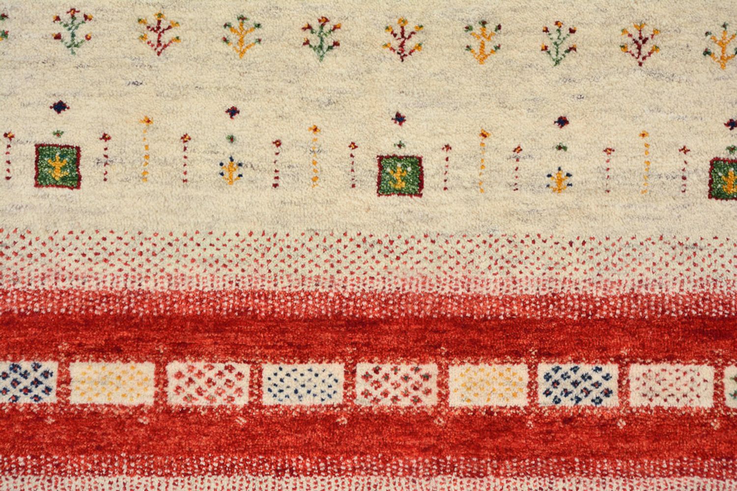 Gabbeh Teppich - Loribaft Indus - 305 x 198 cm - hellbeige