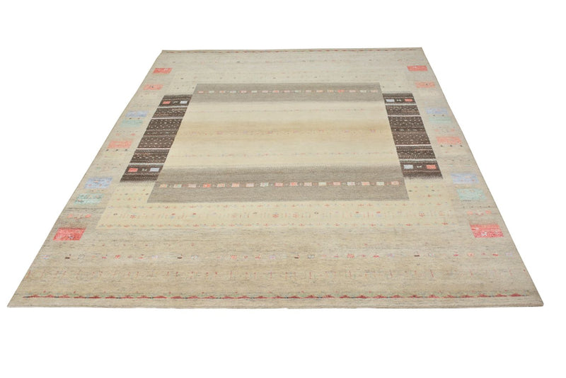 Gabbeh Teppich - Loribaft Indus - 300 x 253 cm - hellbeige