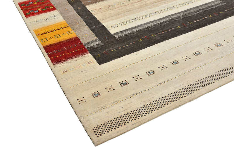 Gabbeh Teppich - Loribaft Indus - 347 x 254 cm - hellbeige