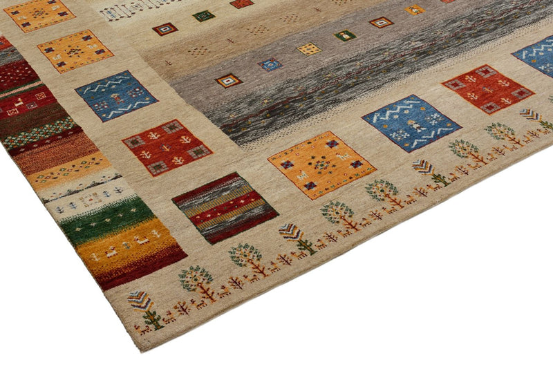Gabbeh Teppich - Loribaft Indus quadratisch  - 256 x 250 cm - hellbeige