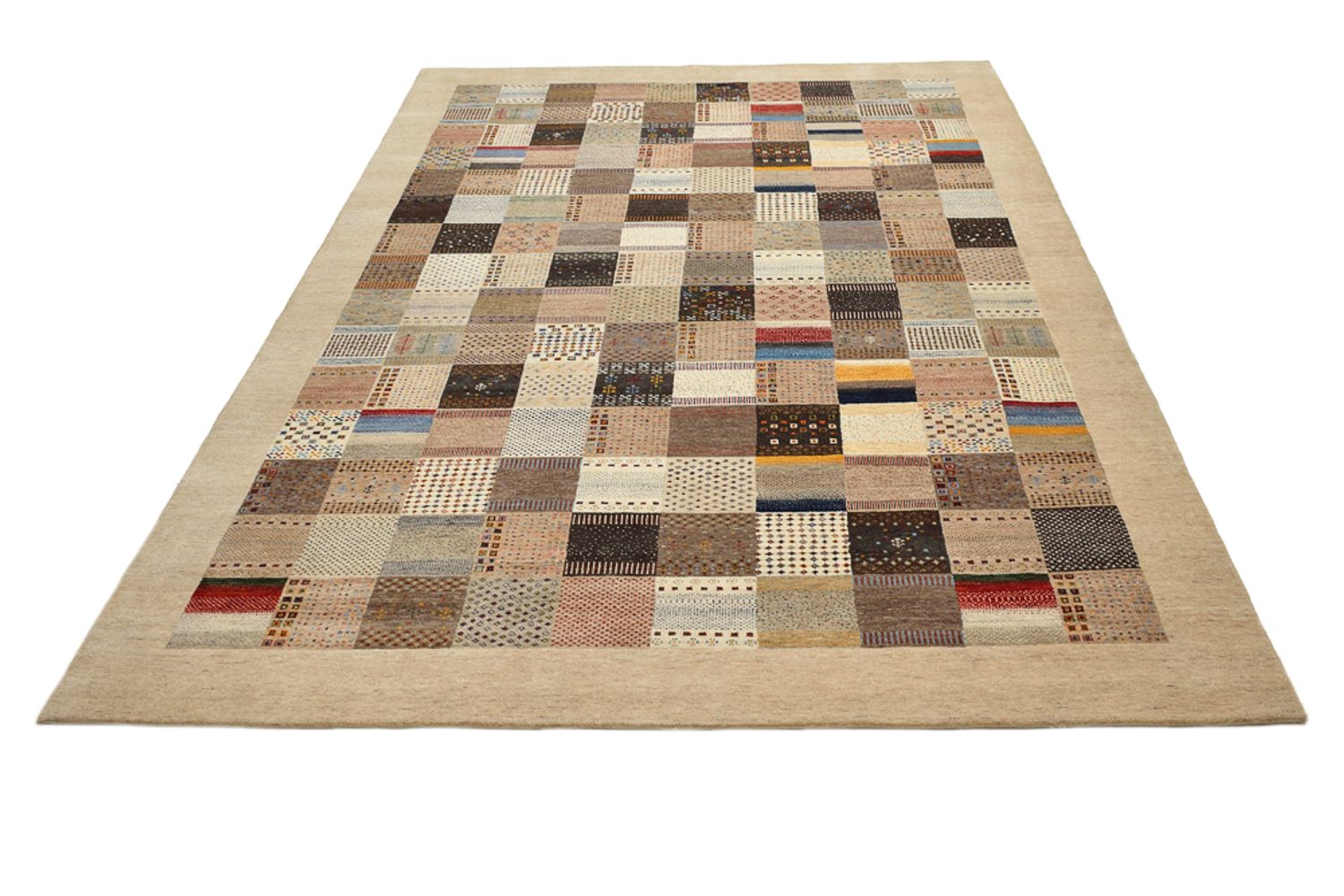 Gabbeh Teppich - Loribaft Indus - 348 x 248 cm - dunkelbeige
