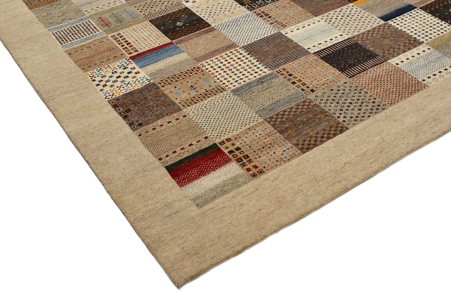 Gabbeh Teppich - Loribaft Indus - 348 x 248 cm - dunkelbeige