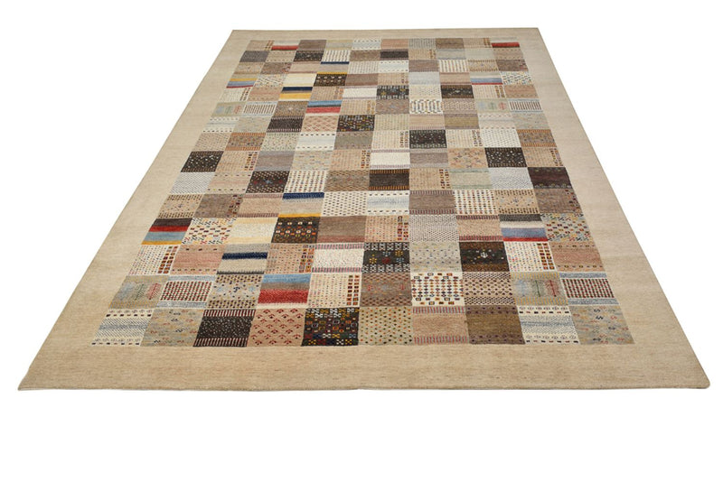Gabbeh Teppich - Loribaft Indus - 348 x 248 cm - dunkelbeige