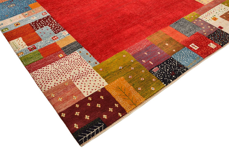 Gabbeh Teppich - Loribaft Indus - 294 x 247 cm - rot