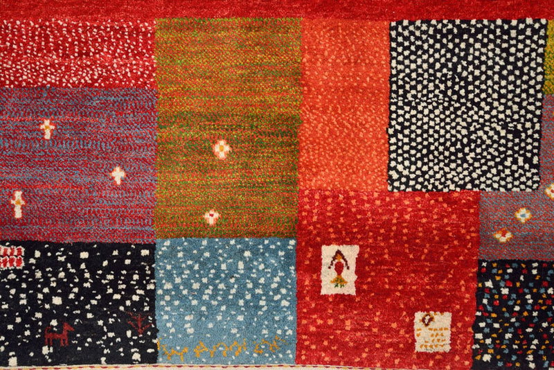 Gabbeh Teppich - Loribaft Indus - 294 x 247 cm - rot