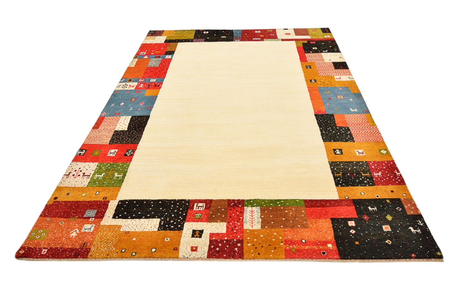 Gabbeh Teppich - Loribaft Indus - 294 x 207 cm - hellbeige