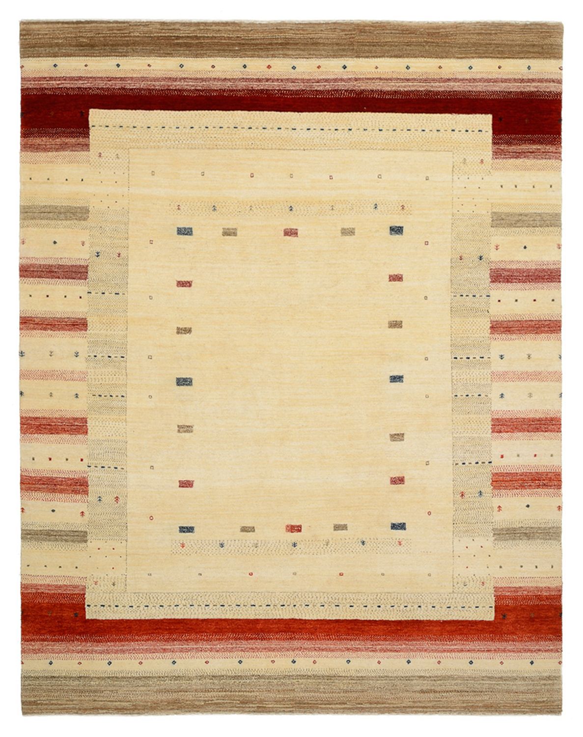 Gabbeh Teppich - Loribaft Indus - 248 x 195 cm - hellbeige