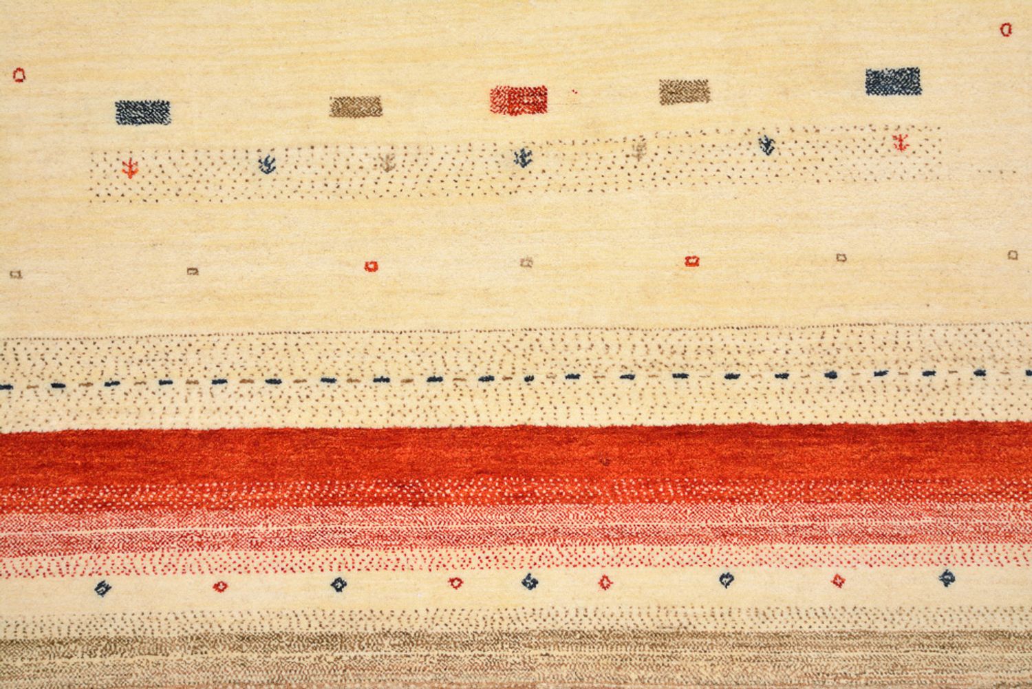 Gabbeh Teppich - Loribaft Indus - 248 x 195 cm - hellbeige