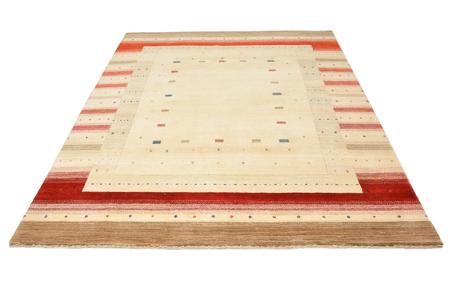 Gabbeh Teppich - Loribaft Indus - 248 x 195 cm - hellbeige