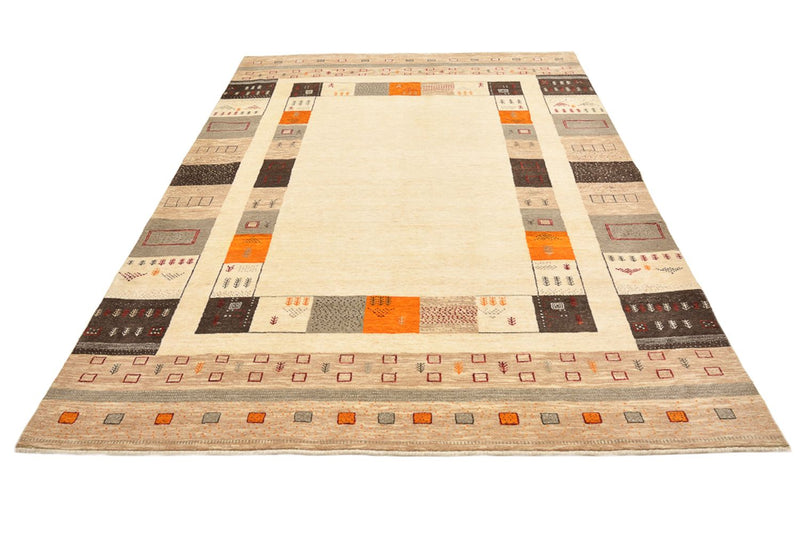 Gabbeh Teppich - Loribaft Indus - 281 x 203 cm - hellbeige