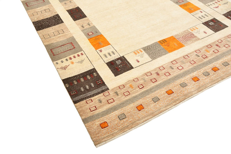 Gabbeh Teppich - Loribaft Indus - 281 x 203 cm - hellbeige