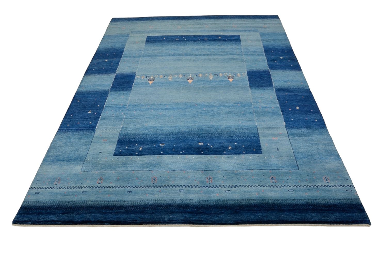 Gabbeh Teppich - Loribaft Indus - 241 x 175 cm - blau