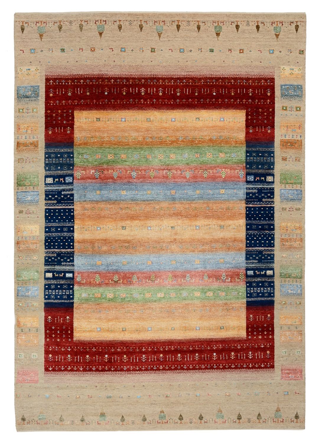 Gabbeh Teppich - Loribaft Indus - 300 x 206 cm - mehrfarbig