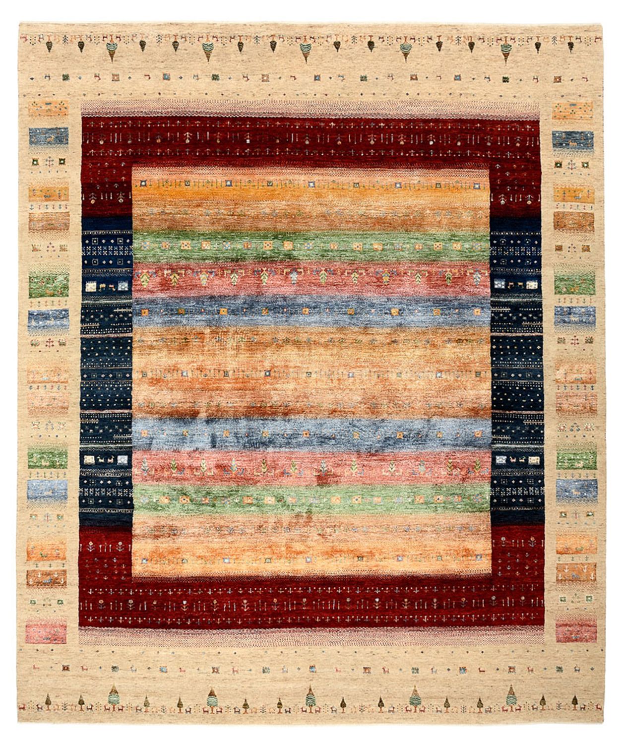 Gabbeh Teppich - Loribaft Indus - 300 x 251 cm - mehrfarbig