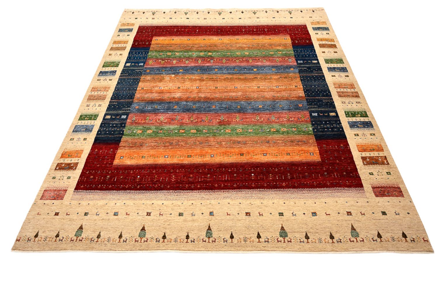 Gabbeh Teppich - Loribaft Indus - 300 x 251 cm - mehrfarbig