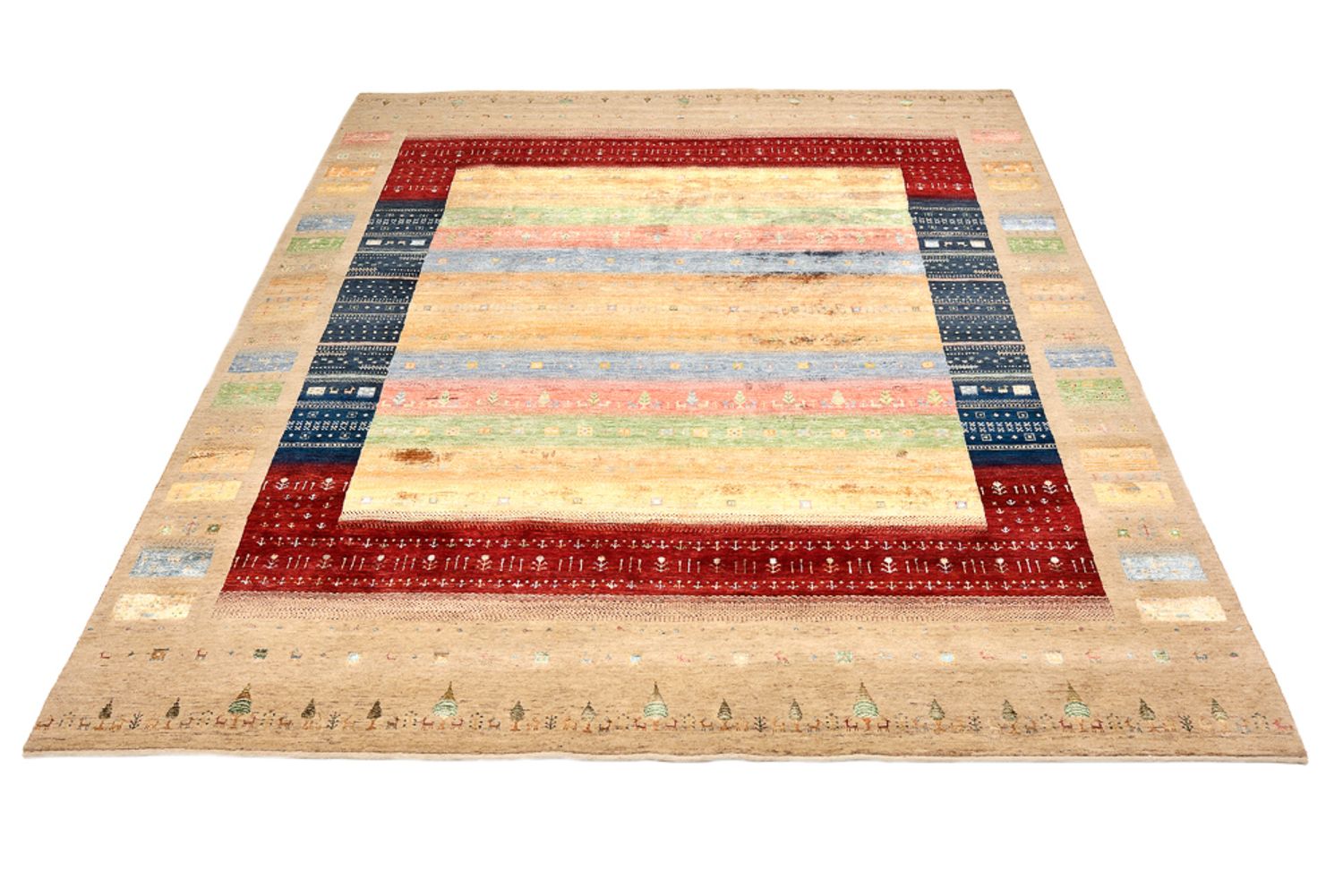 Gabbeh Teppich - Loribaft Indus - 300 x 251 cm - mehrfarbig
