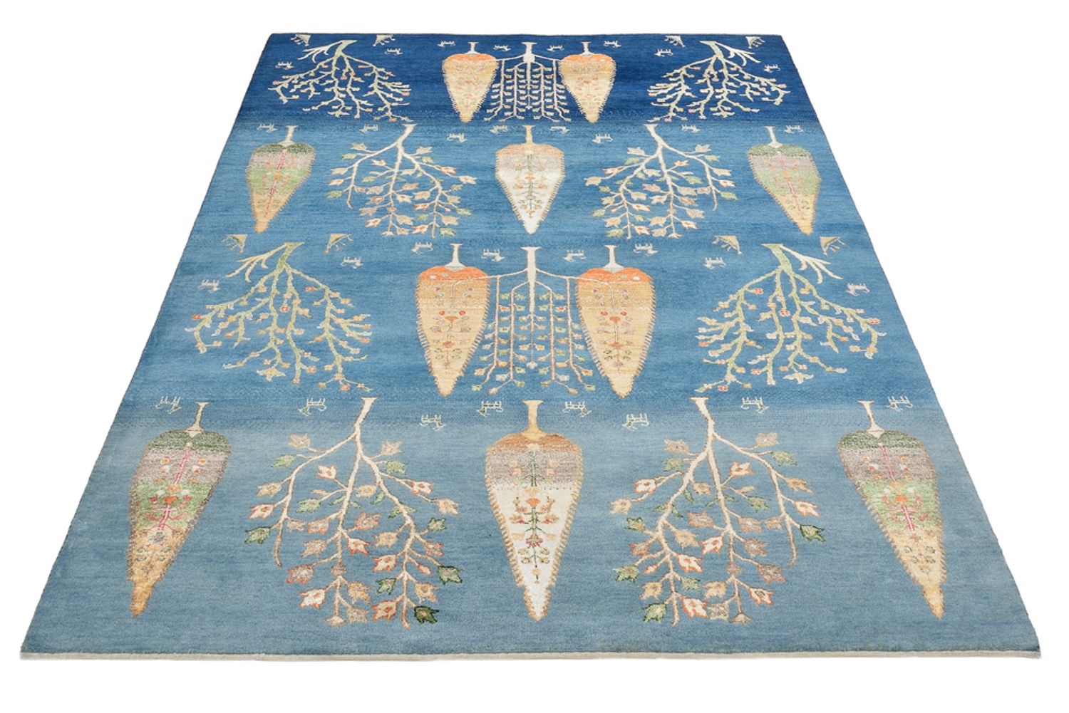 Gabbeh Teppich - Loribaft Indus - 204 x 155 cm - hellblau
