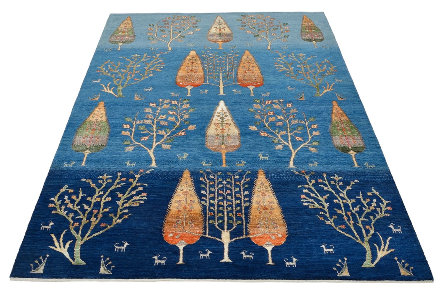 Gabbeh Teppich - Loribaft Indus - 206 x 150 cm - blau