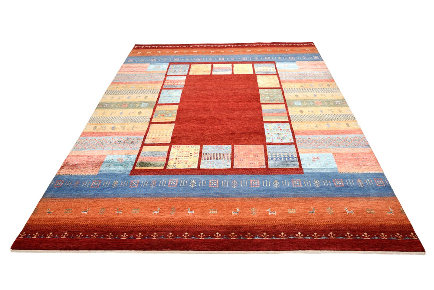 Gabbeh Teppich - Loribaft Indus - 249 x 206 cm - rot