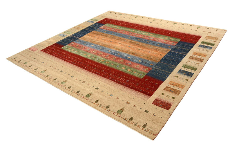 Gabbeh Teppich - Loribaft Indus quadratisch  - 253 x 246 cm - mehrfarbig