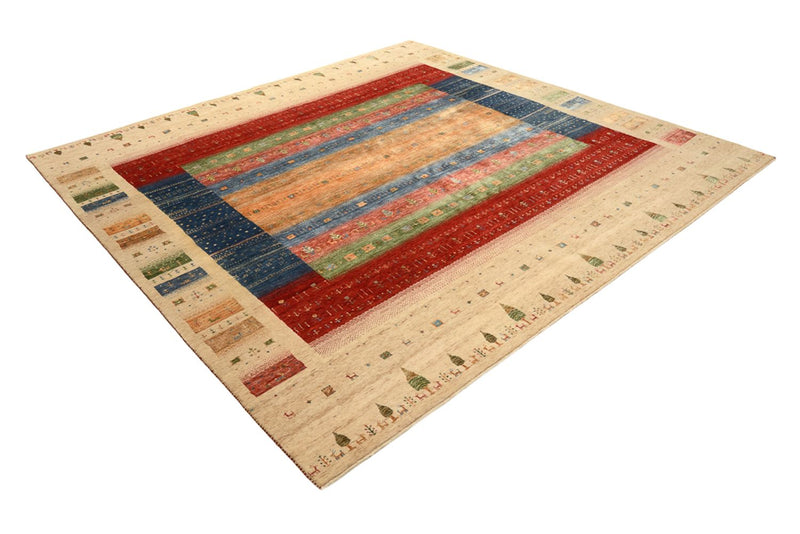 Gabbeh Teppich - Loribaft Indus quadratisch  - 253 x 246 cm - mehrfarbig
