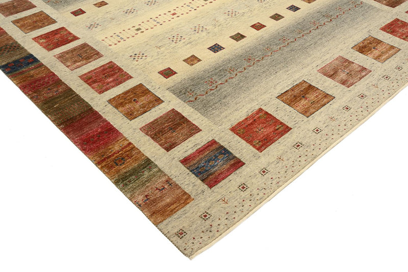 Gabbeh Teppich - Loribaft Indus quadratisch  - 254 x 251 cm - hellbeige