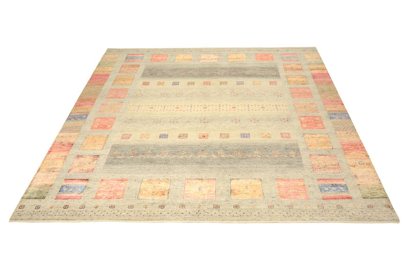 Gabbeh Teppich - Loribaft Indus quadratisch  - 254 x 251 cm - hellbeige