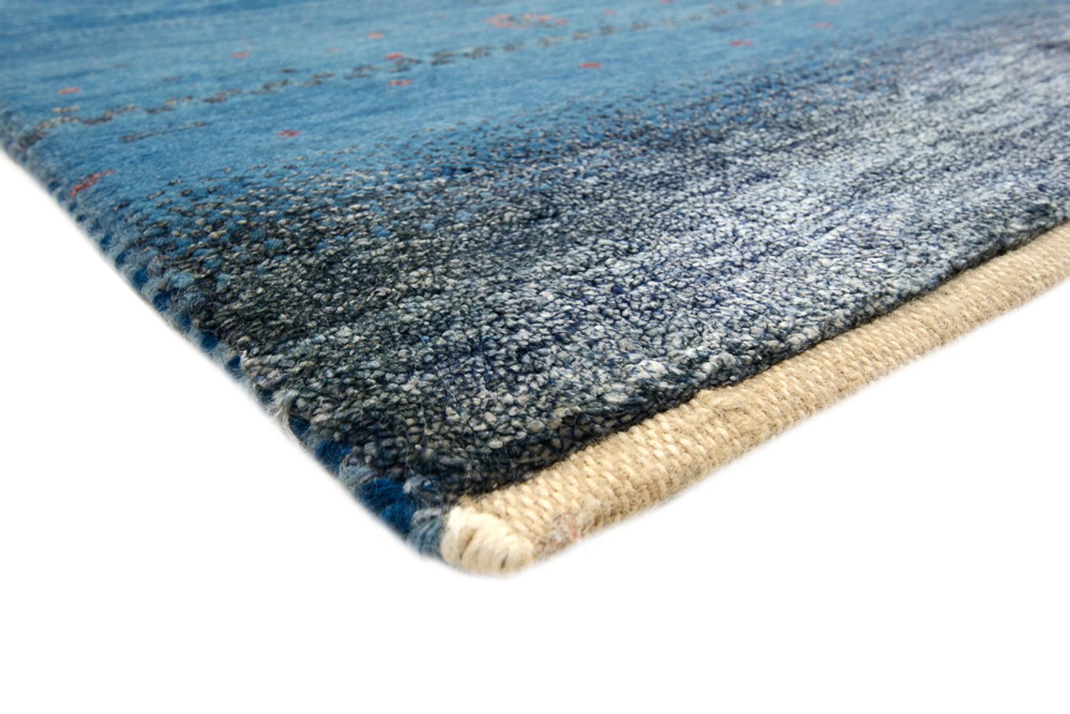 Gabbeh Teppich - Loribaft Indus - 201 x 152 cm - seeblau