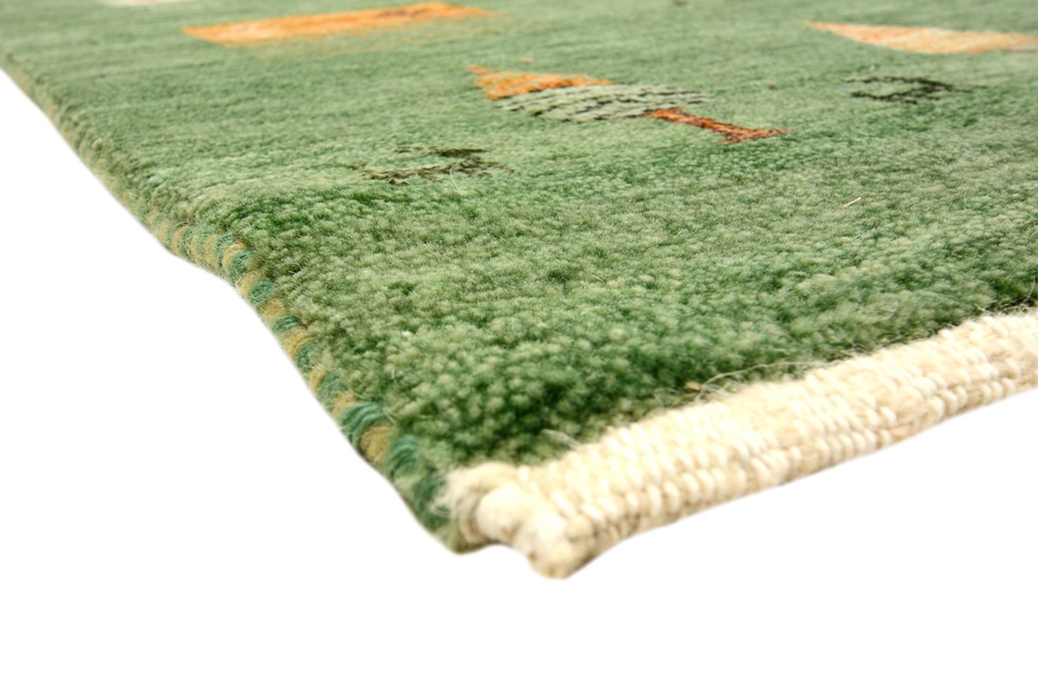 Gabbeh Teppich - Loribaft Indus - 246 x 206 cm - grün