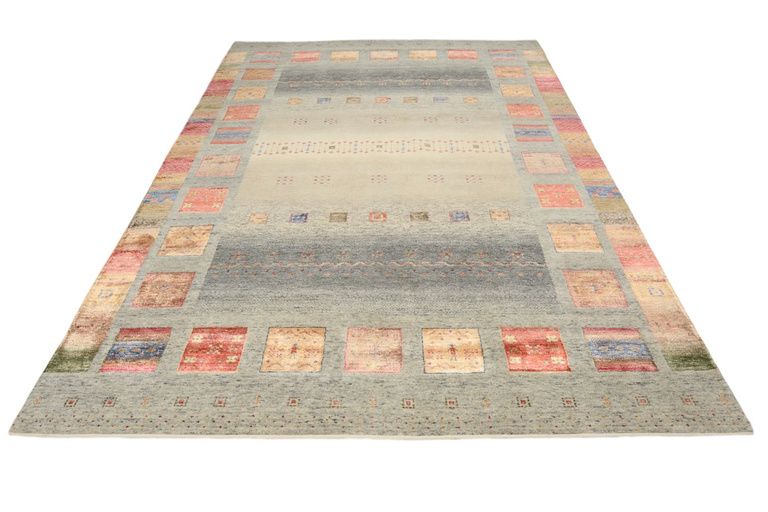 Gabbeh Teppich - Loribaft Indus - 304 x 208 cm - dunkelbeige