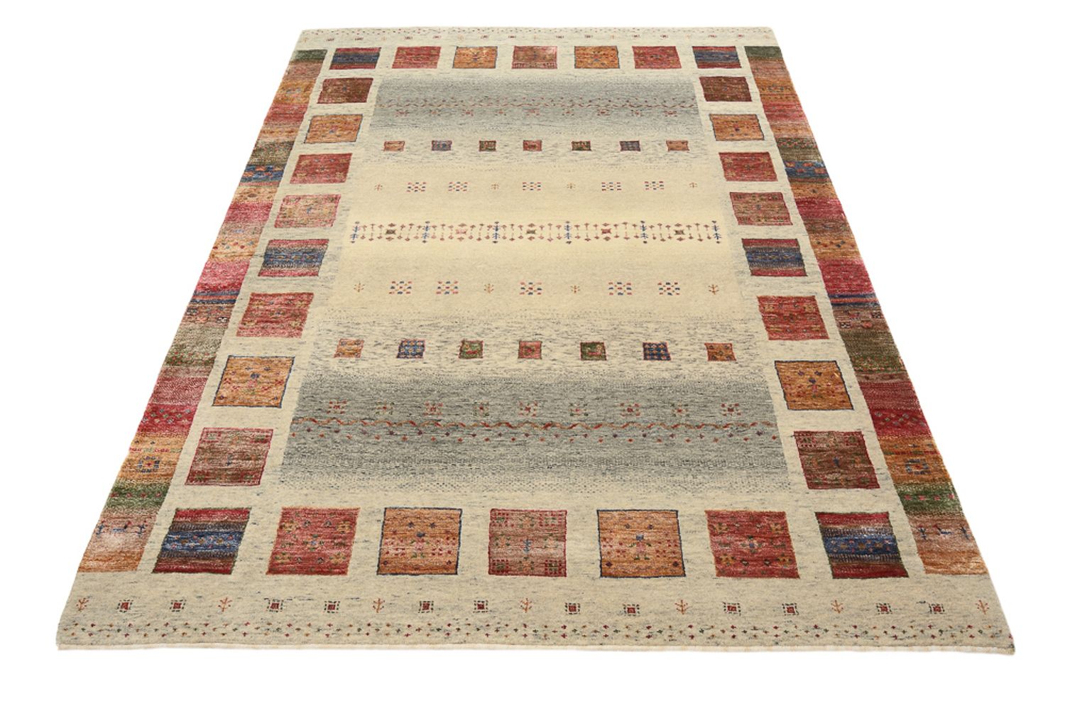 Gabbeh Teppich - Loribaft Indus - 207 x 158 cm - dunkelbeige