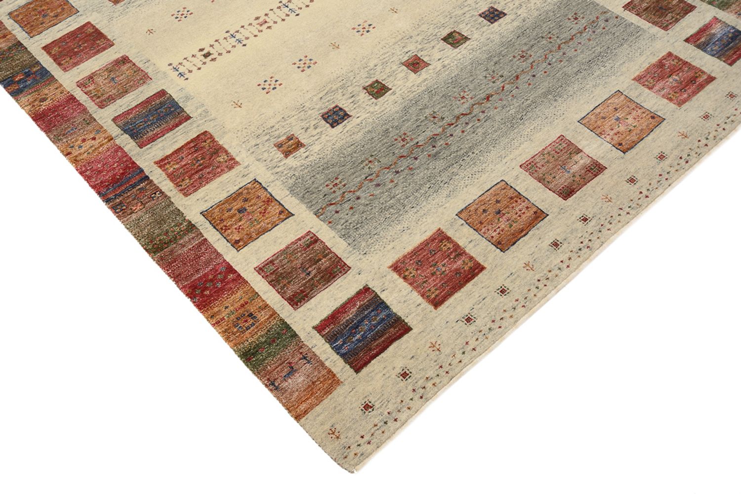 Gabbeh Teppich - Loribaft Indus - 207 x 158 cm - dunkelbeige