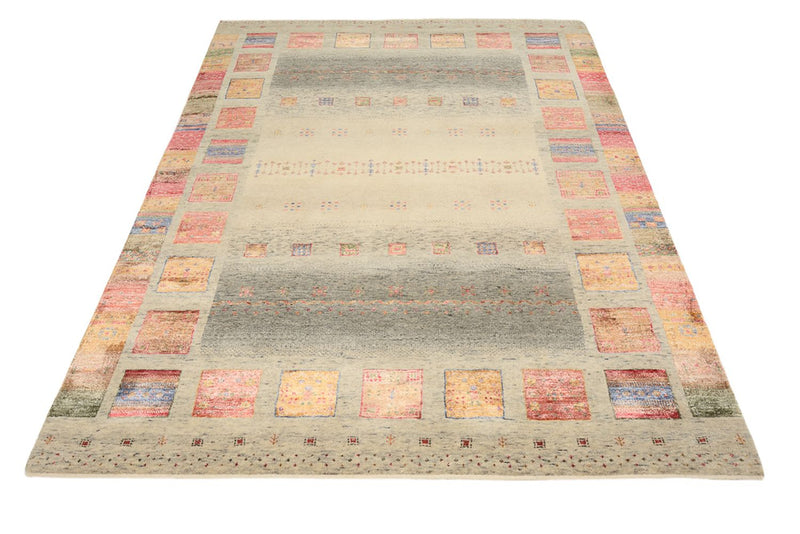 Gabbeh Teppich - Loribaft Indus - 207 x 158 cm - dunkelbeige