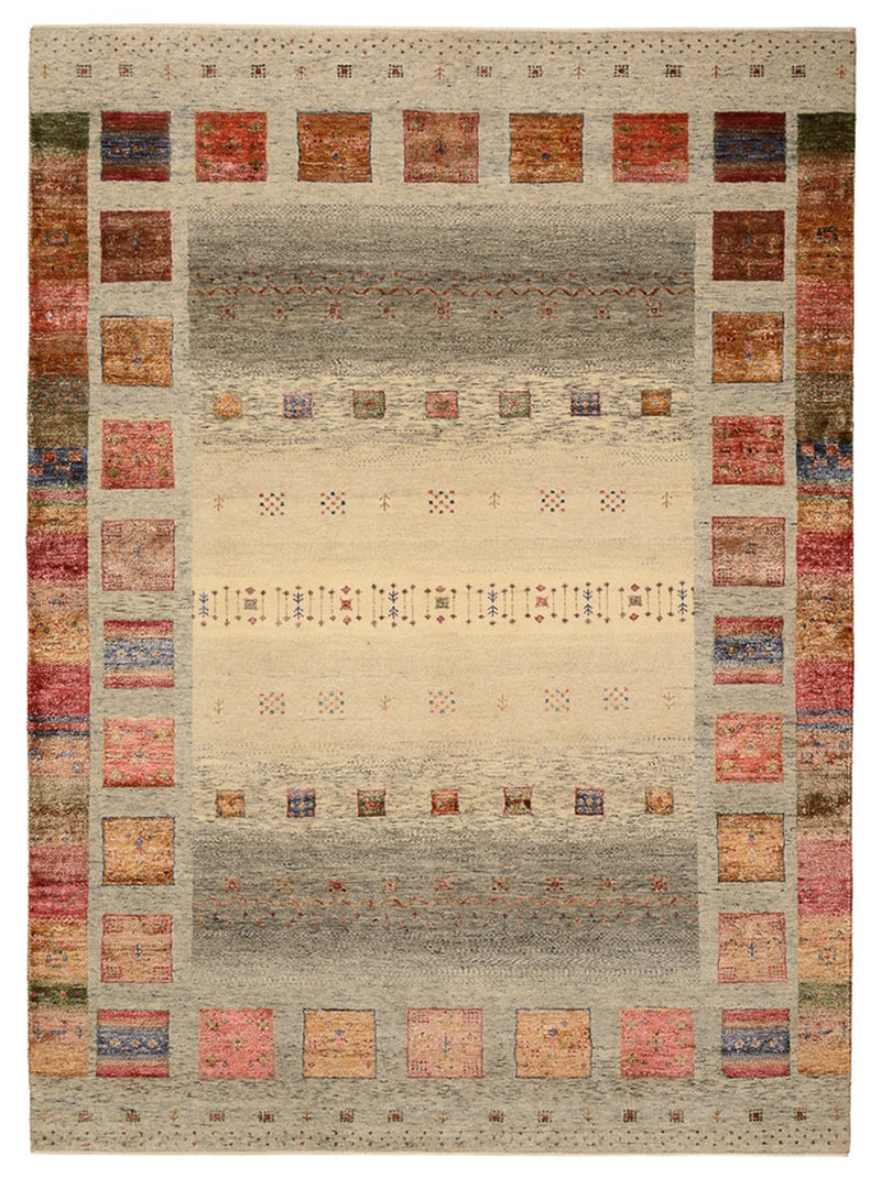 Gabbeh Teppich - Loribaft Indus - 242 x 177 cm - dunkelbeige