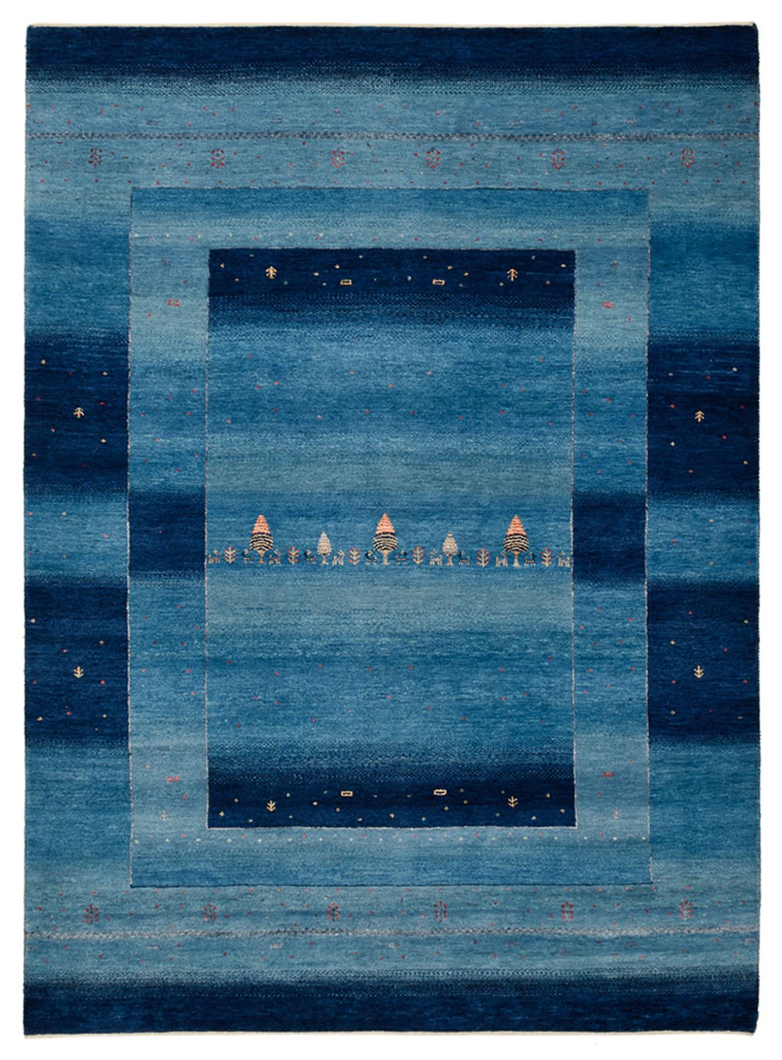 Gabbeh Teppich - Loribaft Indus - 235 x 169 cm - seeblau