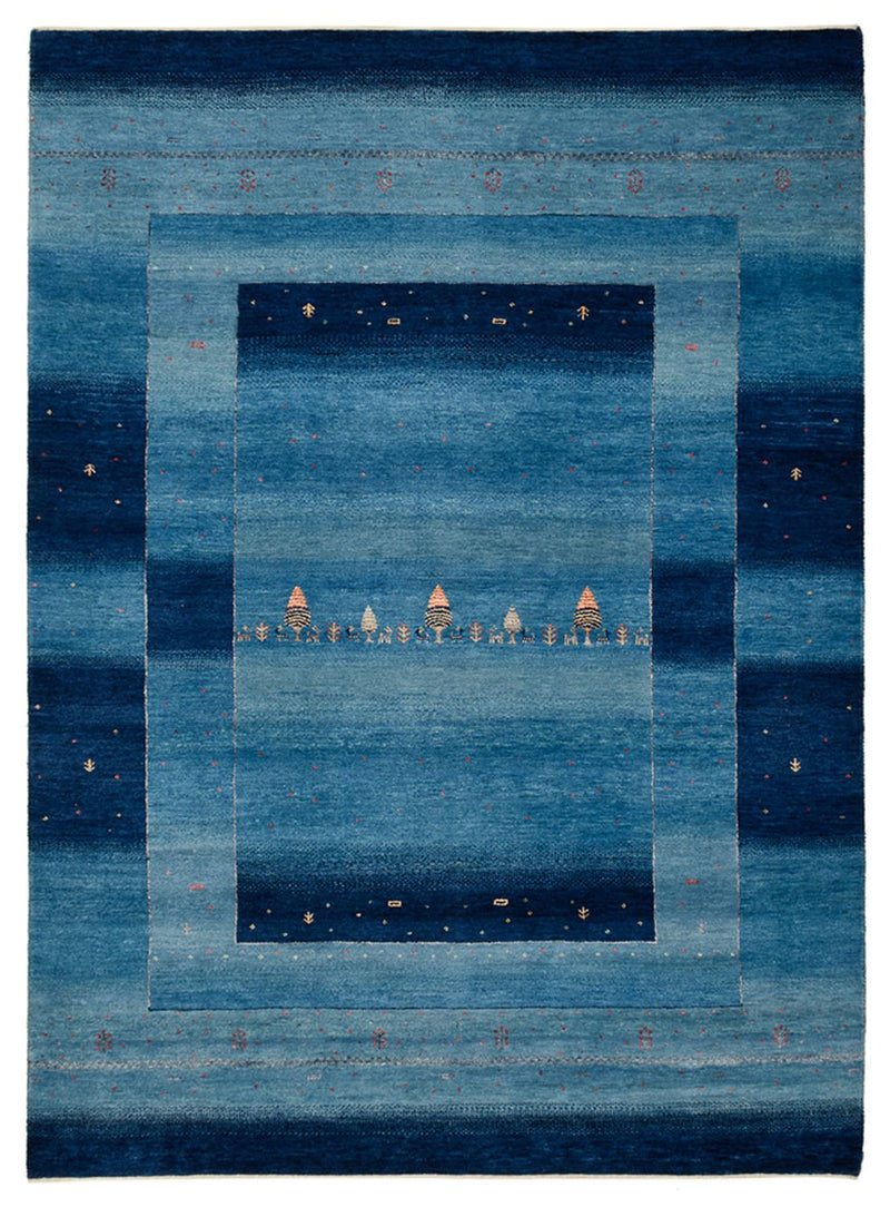 Gabbeh Teppich - Loribaft Indus - 235 x 169 cm - seeblau
