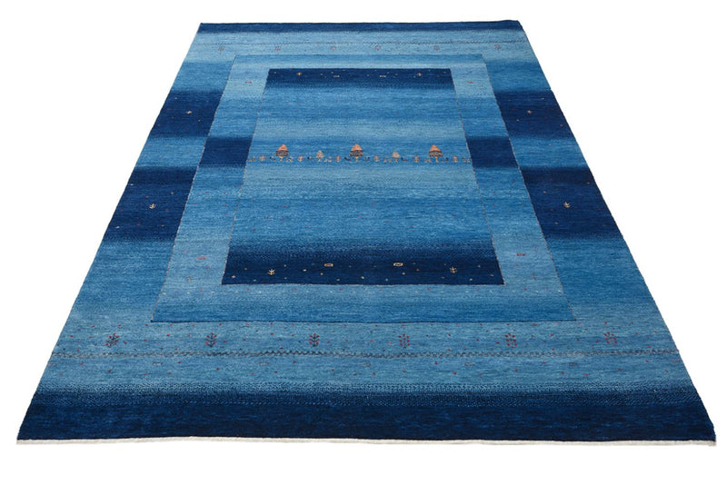 Gabbeh Teppich - Loribaft Indus - 235 x 169 cm - seeblau
