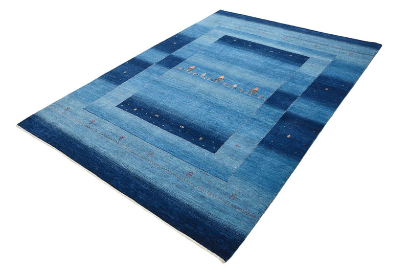 Gabbeh Teppich - Loribaft Indus - 235 x 169 cm - seeblau