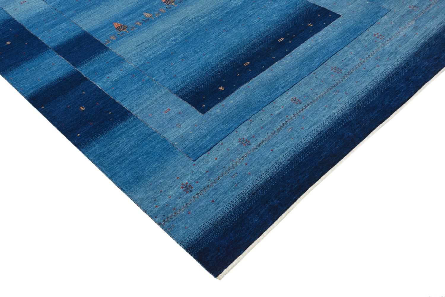 Gabbeh Teppich - Loribaft Indus - 235 x 169 cm - seeblau