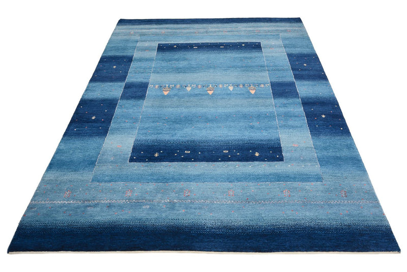 Gabbeh Teppich - Loribaft Indus - 235 x 169 cm - seeblau